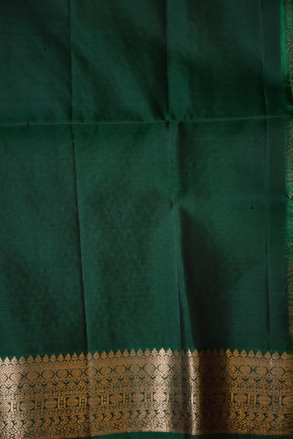 Pure Soft Silk Saree - Rich Pink with Deep Green