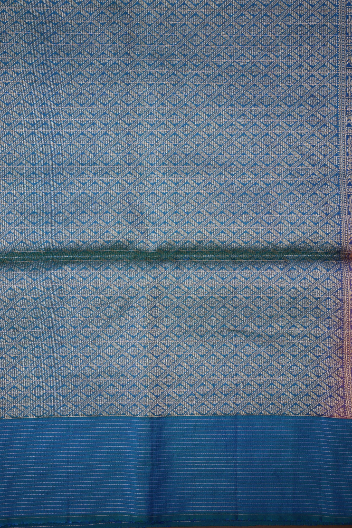 Pure Soft Silk Saree - Pink with Copper Sulphate Blue