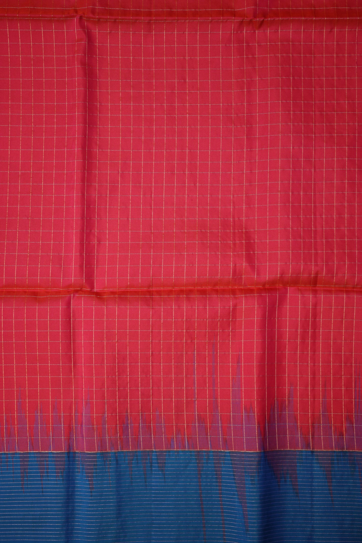 Pure Soft Silk Saree - Pink with Copper Sulphate Blue