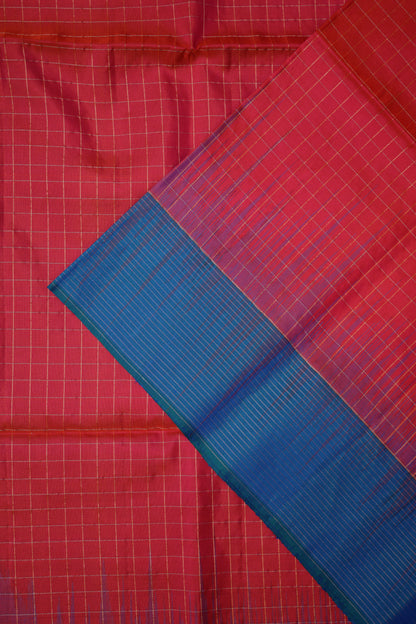 Pure Soft Silk Saree - Pink with Copper Sulphate Blue