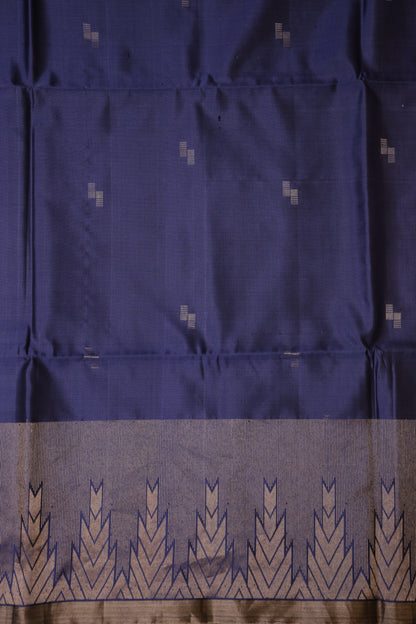 Pure Soft Silk Saree- Steel Blue & Blush Pink