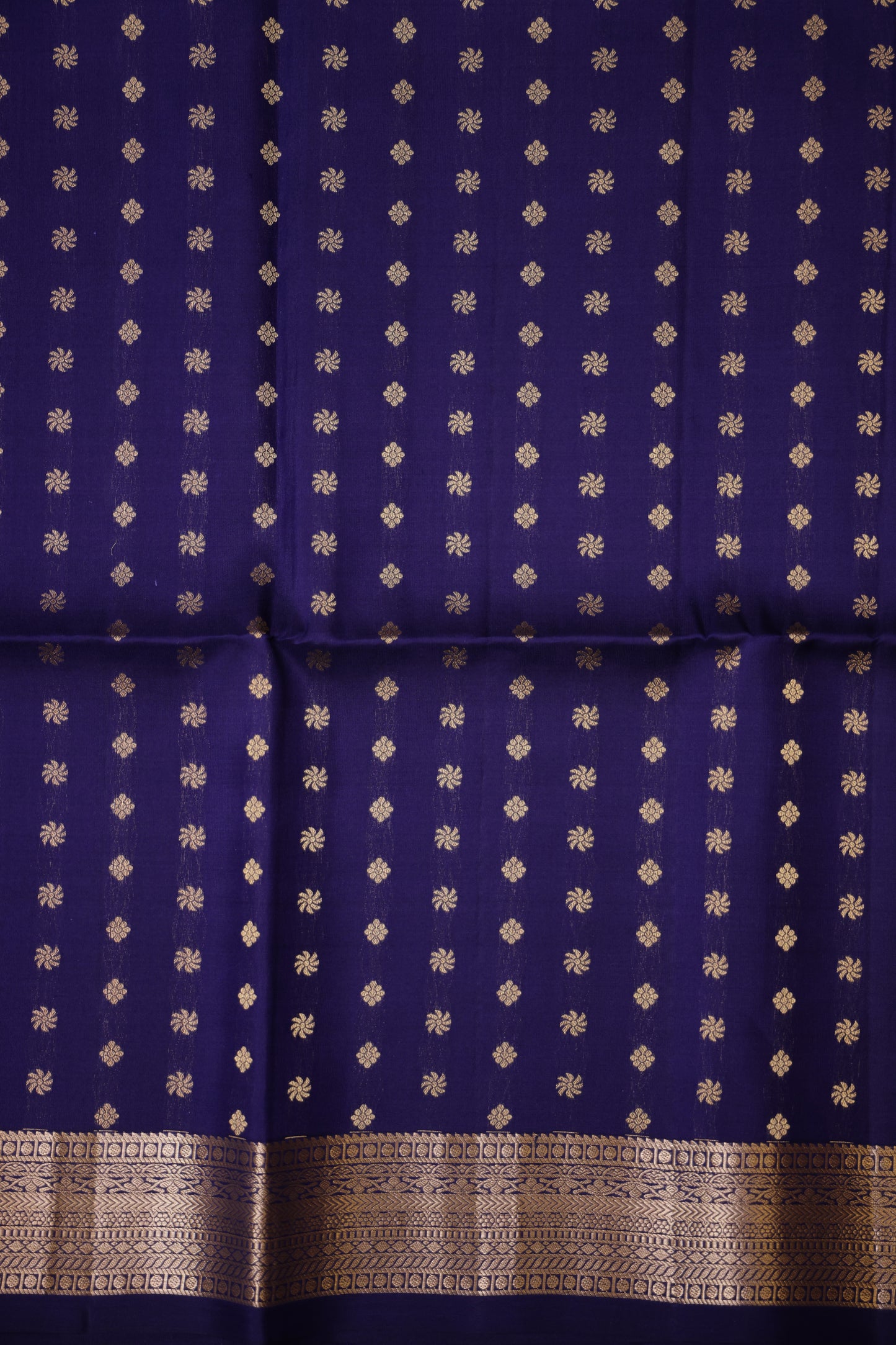 Pure Soft Silk Saree - Royal Blue and Orange
