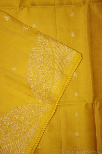 Pure Soft Silk Saree - Yellow