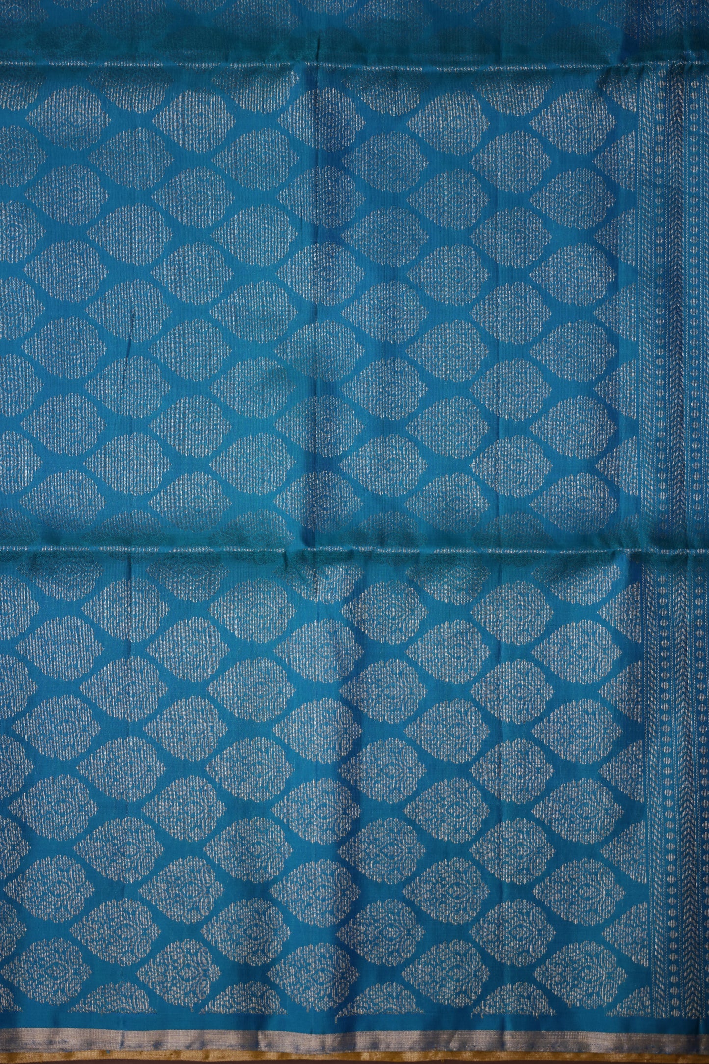 Pure Soft Silk Saree - Mehendi Green with Teal Blue