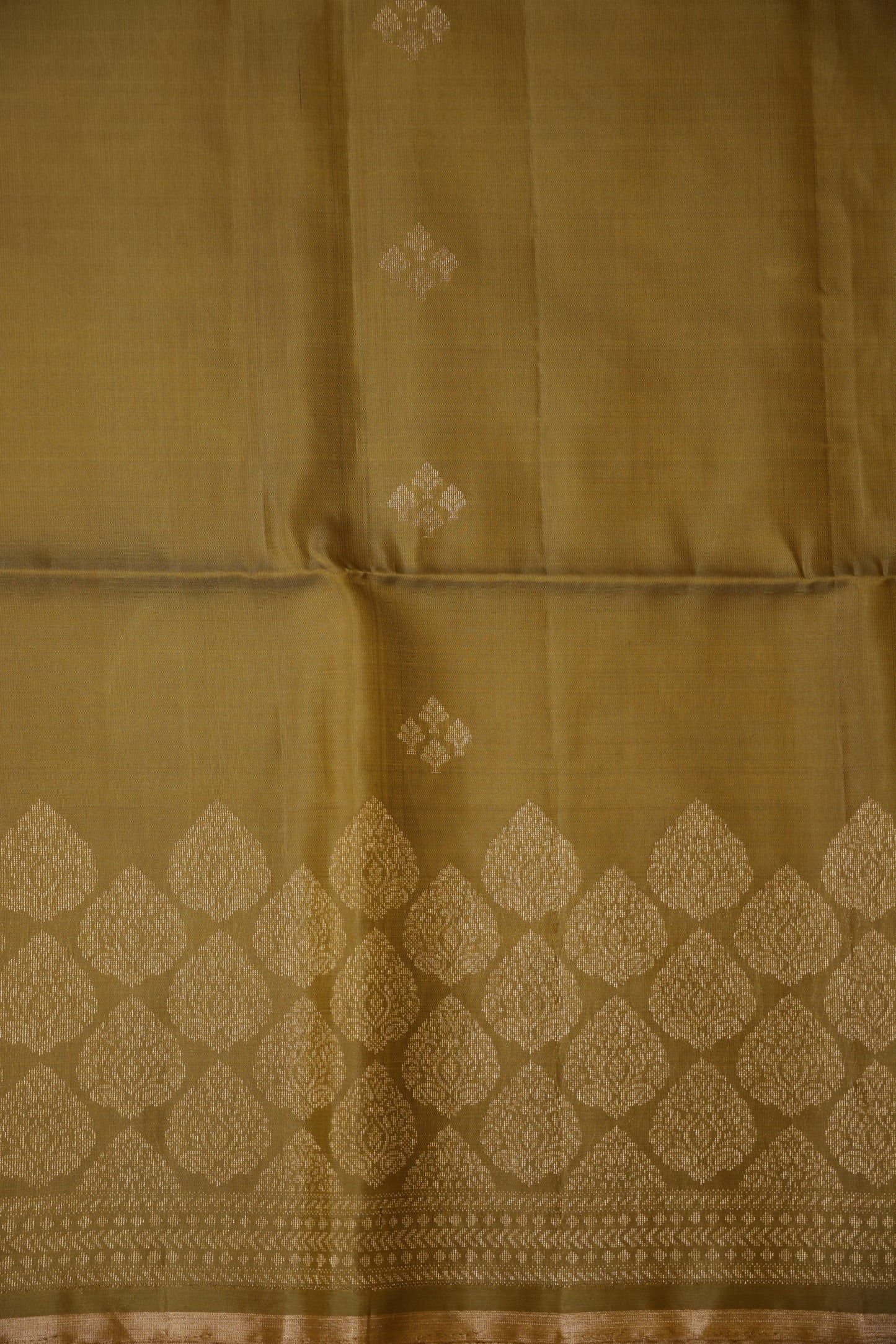 Pure Soft Silk Saree - Mehendi Green with Teal Blue