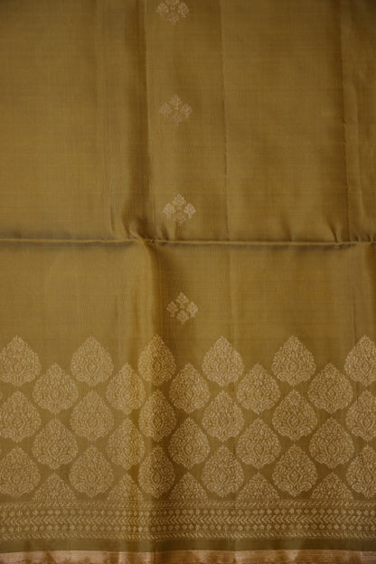 Pure Soft Silk Saree - Mehendi Green with Teal Blue