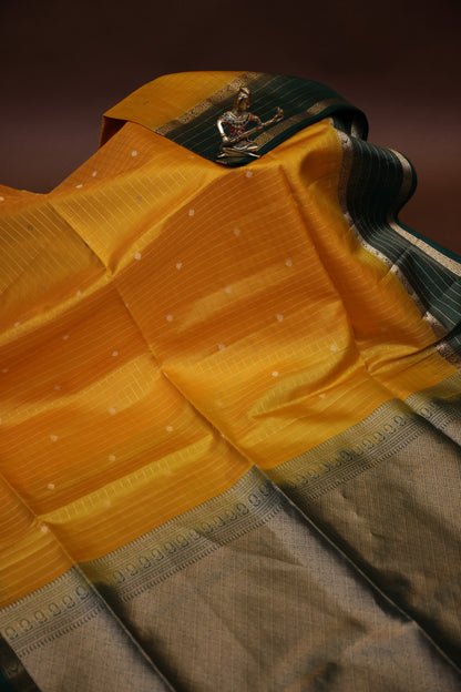 Pure Soft Silk Saree -  Yellow & Green