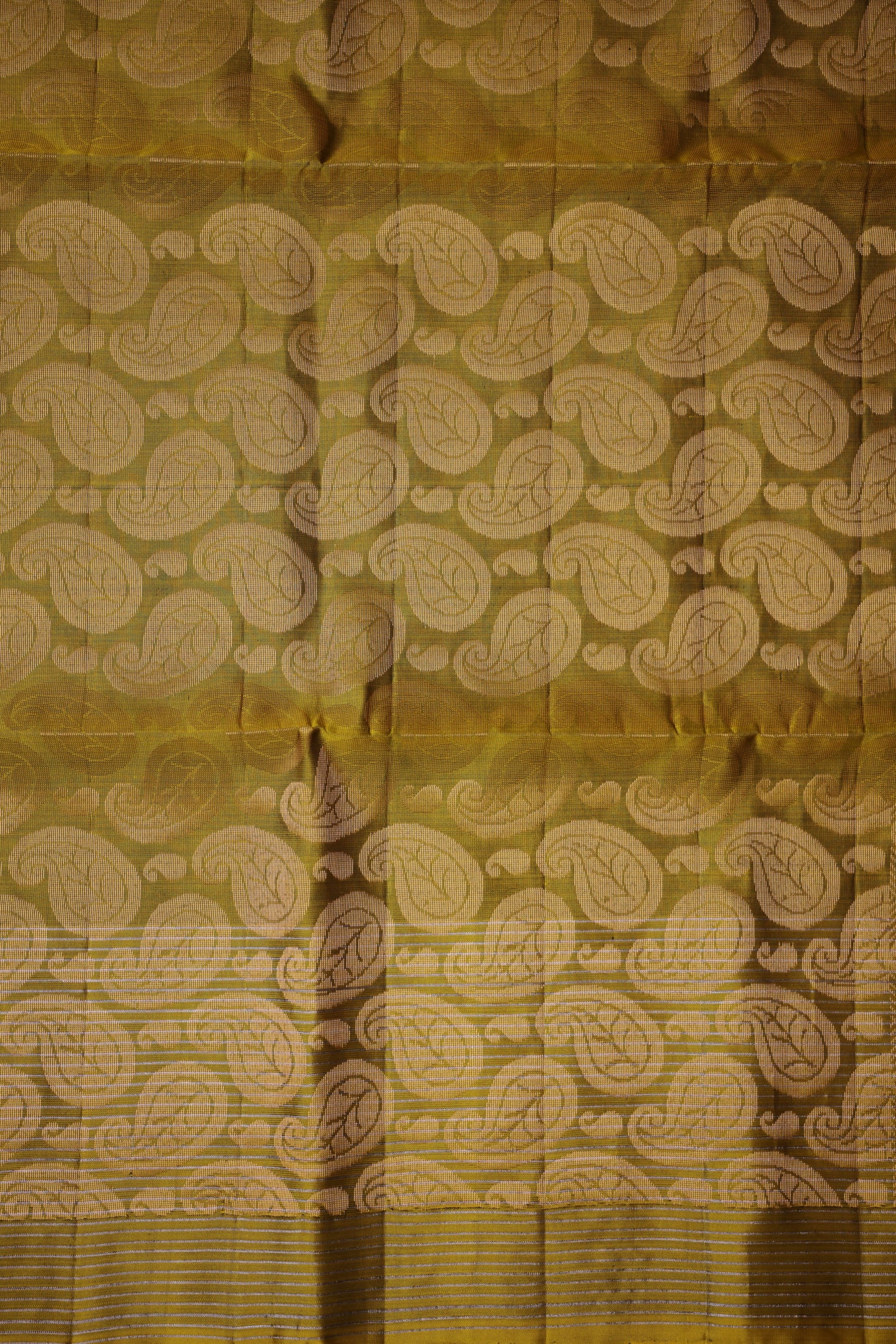 Pure Soft Silk Saree - Bottle Green & Mustard Yellow