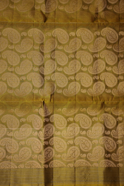 Pure Soft Silk Saree - Bottle Green & Mustard Yellow