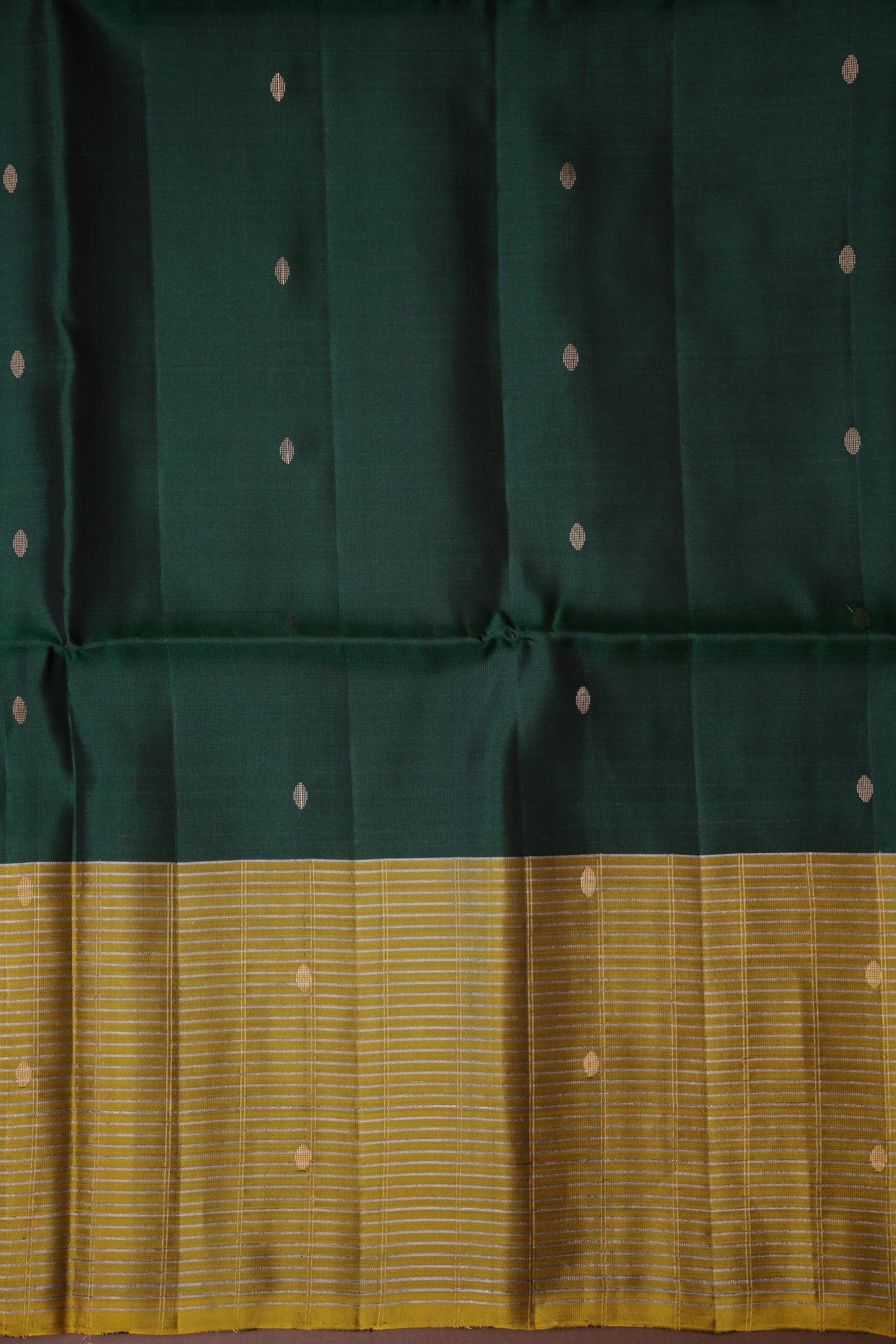 Pure Soft Silk Saree - Bottle Green & Mustard Yellow