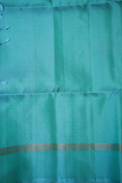 Pure Soft Silk Saree - Royal Blue & Aqua Green