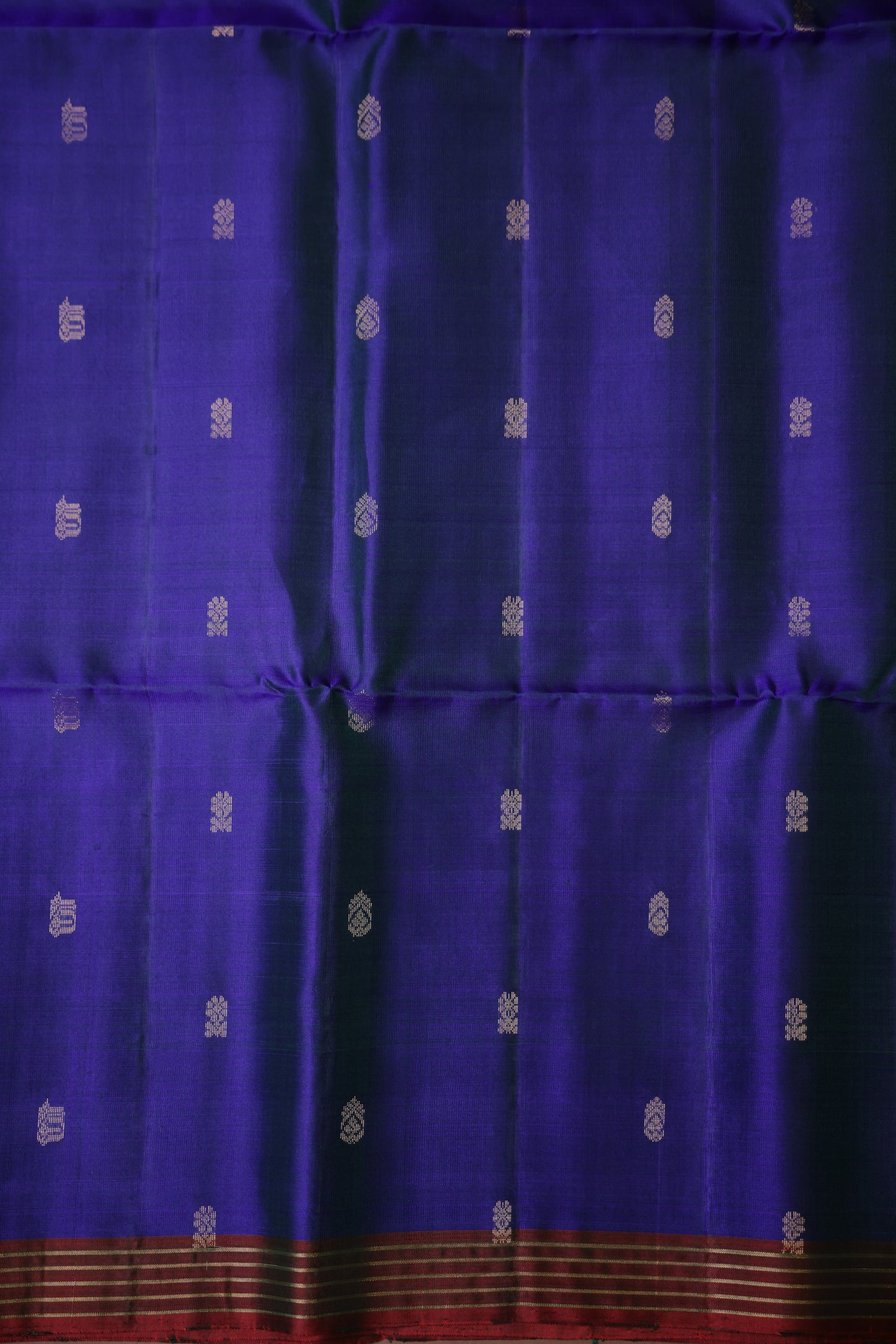 Pure Soft Silk Saree - Royal Blue & Red