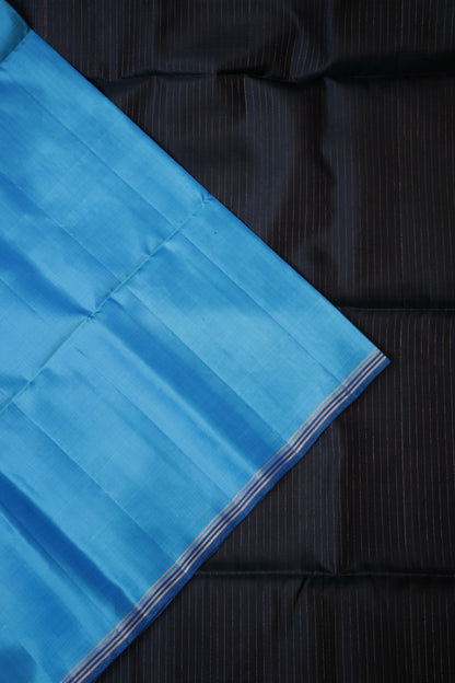 Pure Soft Silk Saree - Blue & Green