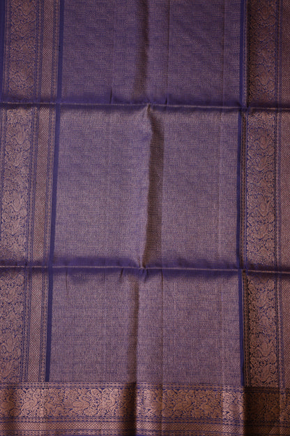 Pure Soft Silk Saree - Purple & Antique Gold