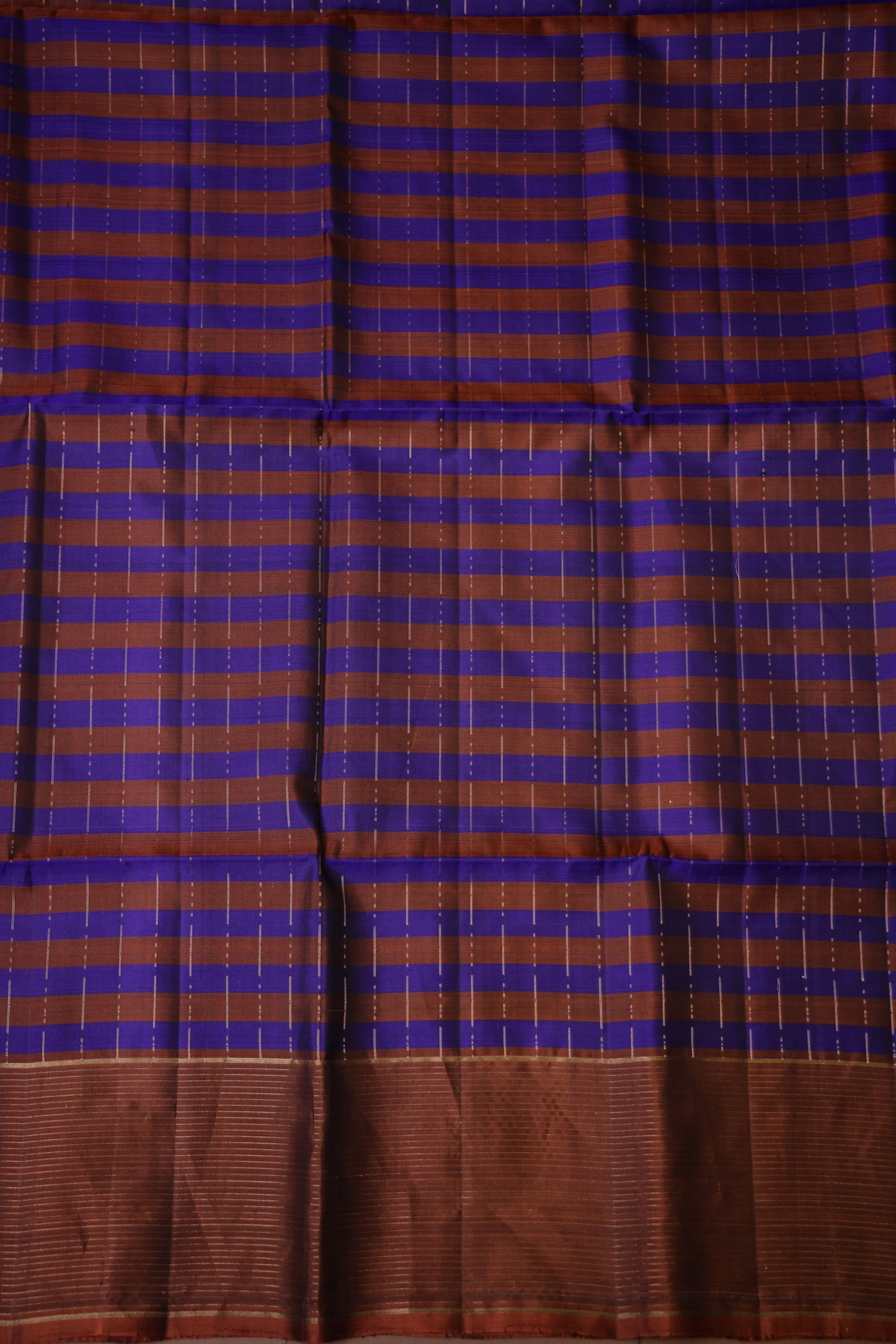Pure Soft Silk Saree  - Copper & Royal Blue
