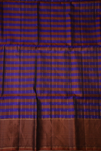 Pure Soft Silk Saree  - Copper & Royal Blue