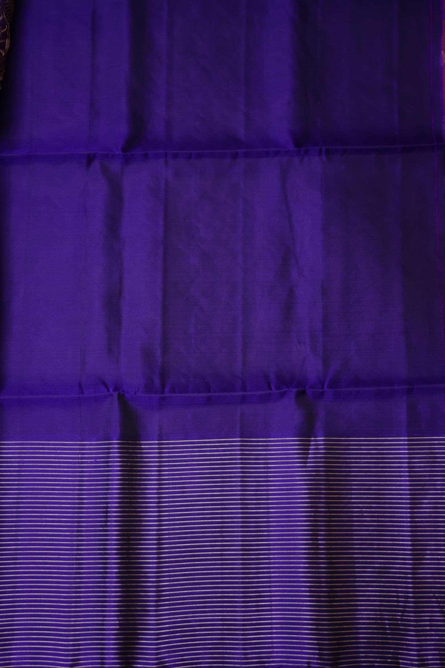 Pure Soft Silk Saree - Deep Purple and Royal Blue