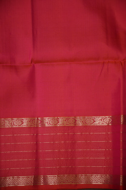 Pure Soft Silk Saree - Deep Purple with Pink & Orange