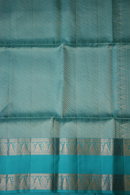 Pure Soft Silk Saree - Chocolate Brown and Turquoise Blue
