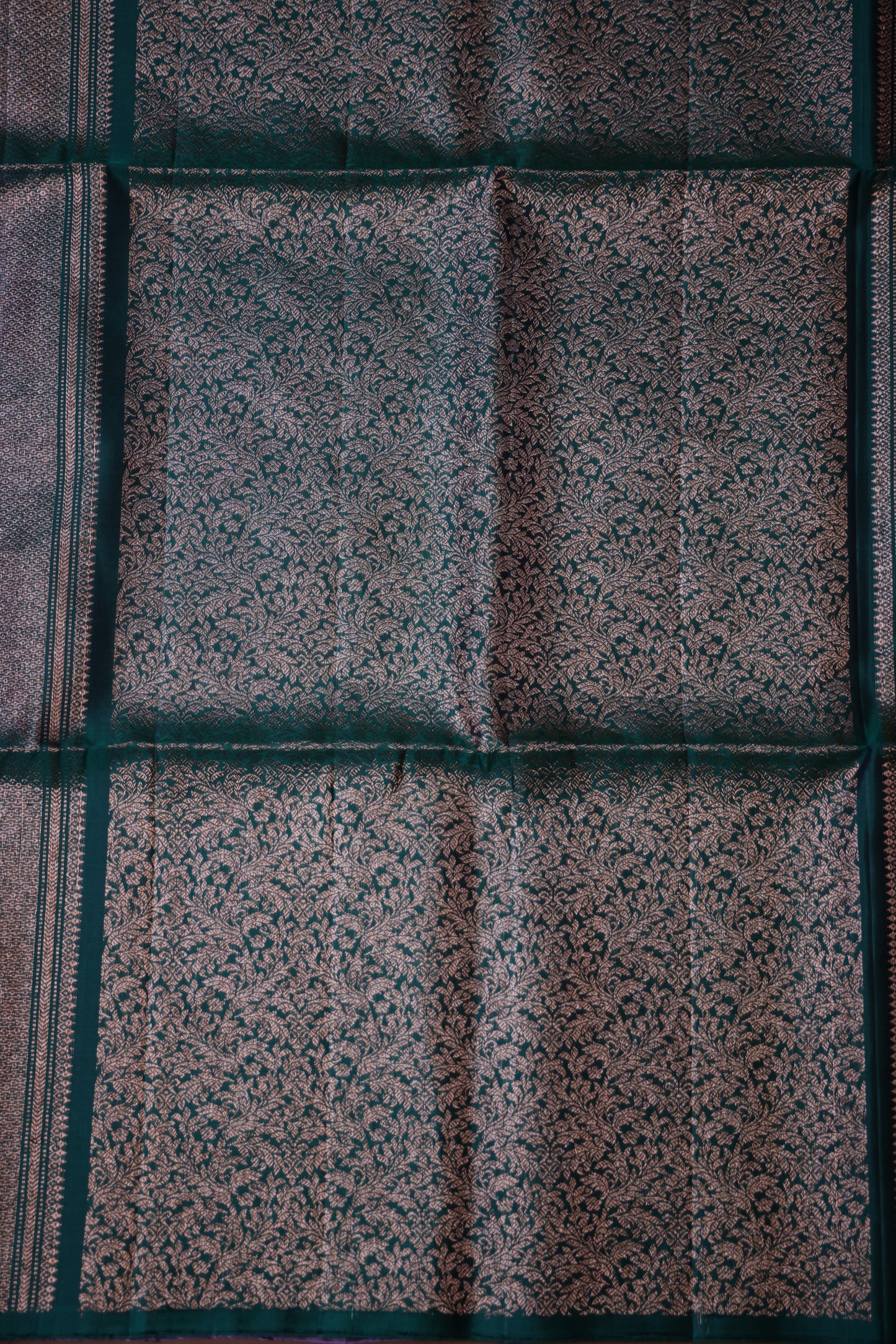 Pure Soft Silk Saree - Lavender & Emerald Green