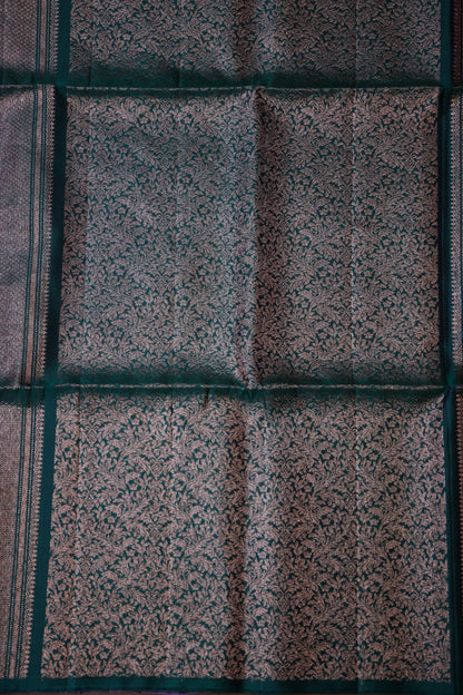Pure Soft Silk Saree - Lavender & Emerald Green