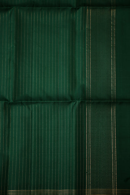 Pure Soft Silk Saree - Rani Pink & Bottle Green