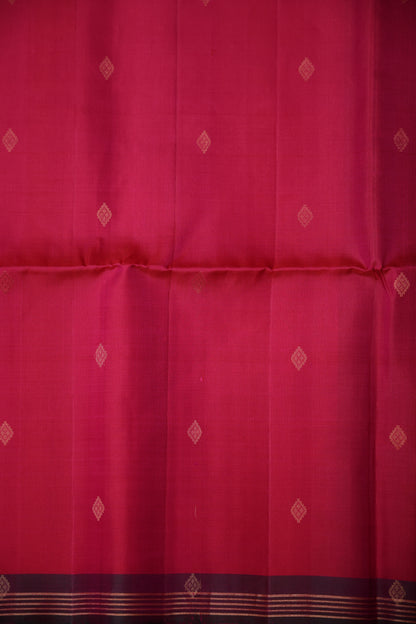 Pure Soft Silk Saree - Rani Pink & Bottle Green