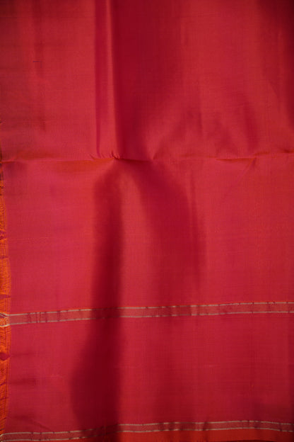 Pure Soft Silk Saree - Royal Blue with Pink and Orange