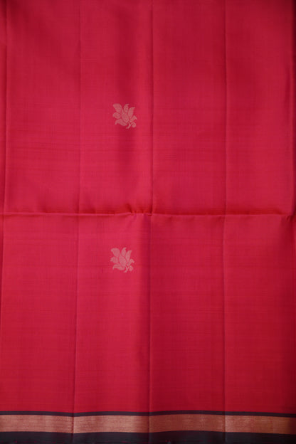 Pure Soft Silk Saree - Pink with Deep Emerald Green