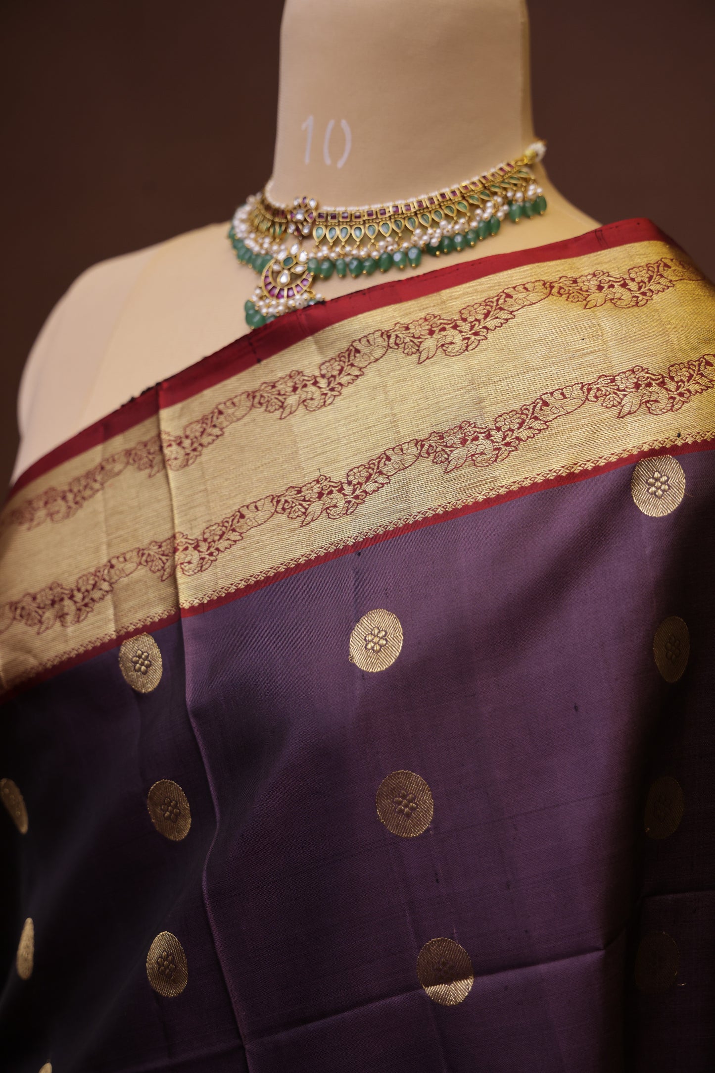 Pure Soft Silk Saree - Aubergine Purple & Maroon
